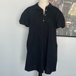 MSK 100% Cotton Black Shirt Dress L